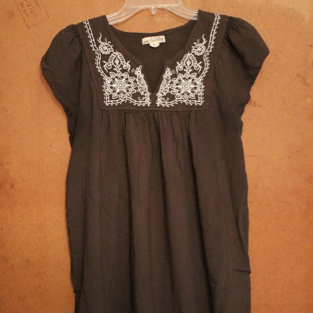 Embroidered Dark Green Tunic